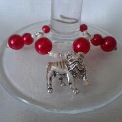 Bulldog Wine Glass Charms